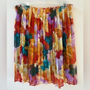 VTG Nordstrom Savvy Floral Pleated Skirt (Size M-L)